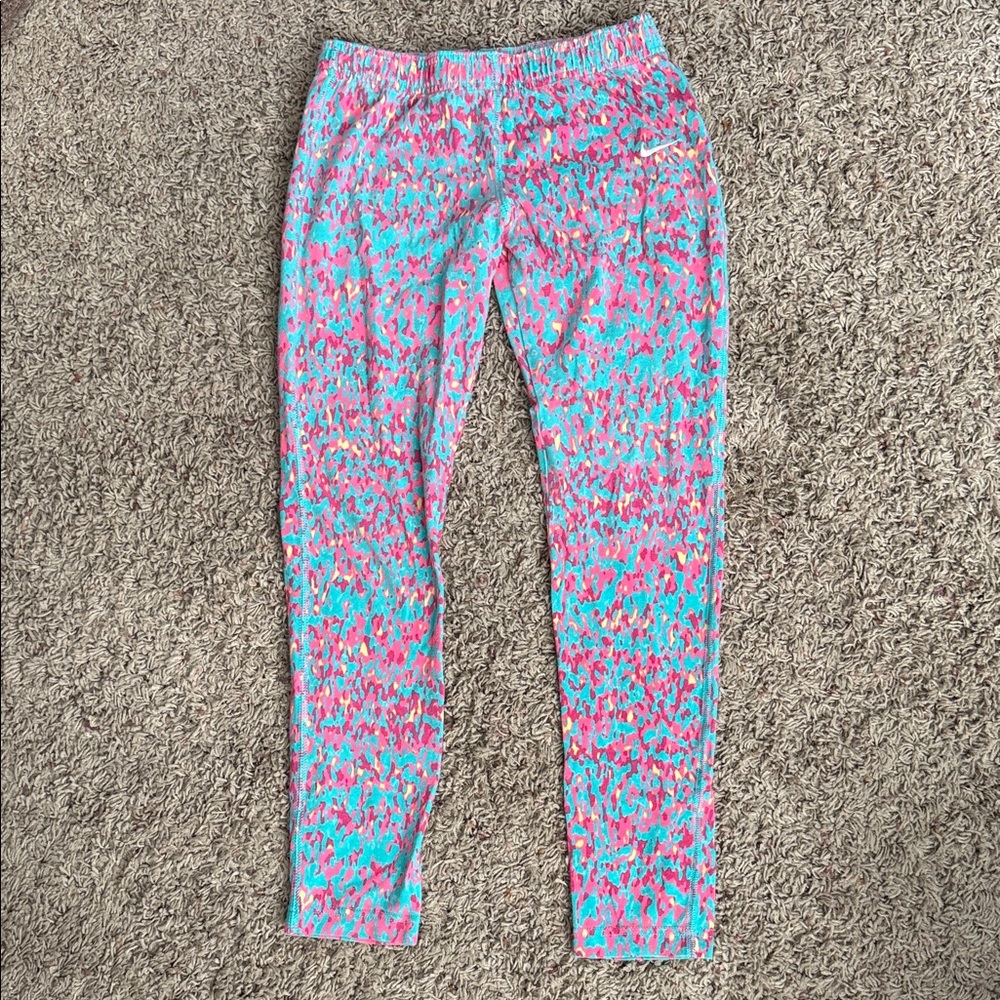 Nike Kids Leggings - Pink and Blue Pattern
